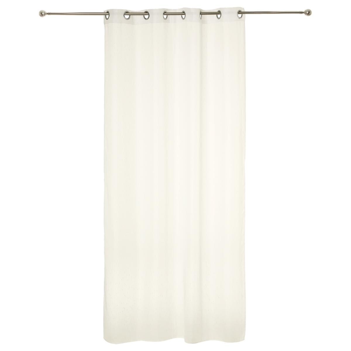 Gestreifter Voile Elfenbeinweiß, 140x240 cm Elfenbeinweiß