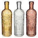 Set mit 3 Flaschen "Folk" Glas, D.6,8 cm Blau