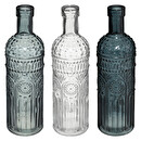 Set mit 3 Flaschen "Folk" Glas, D.6,8 cm Blau