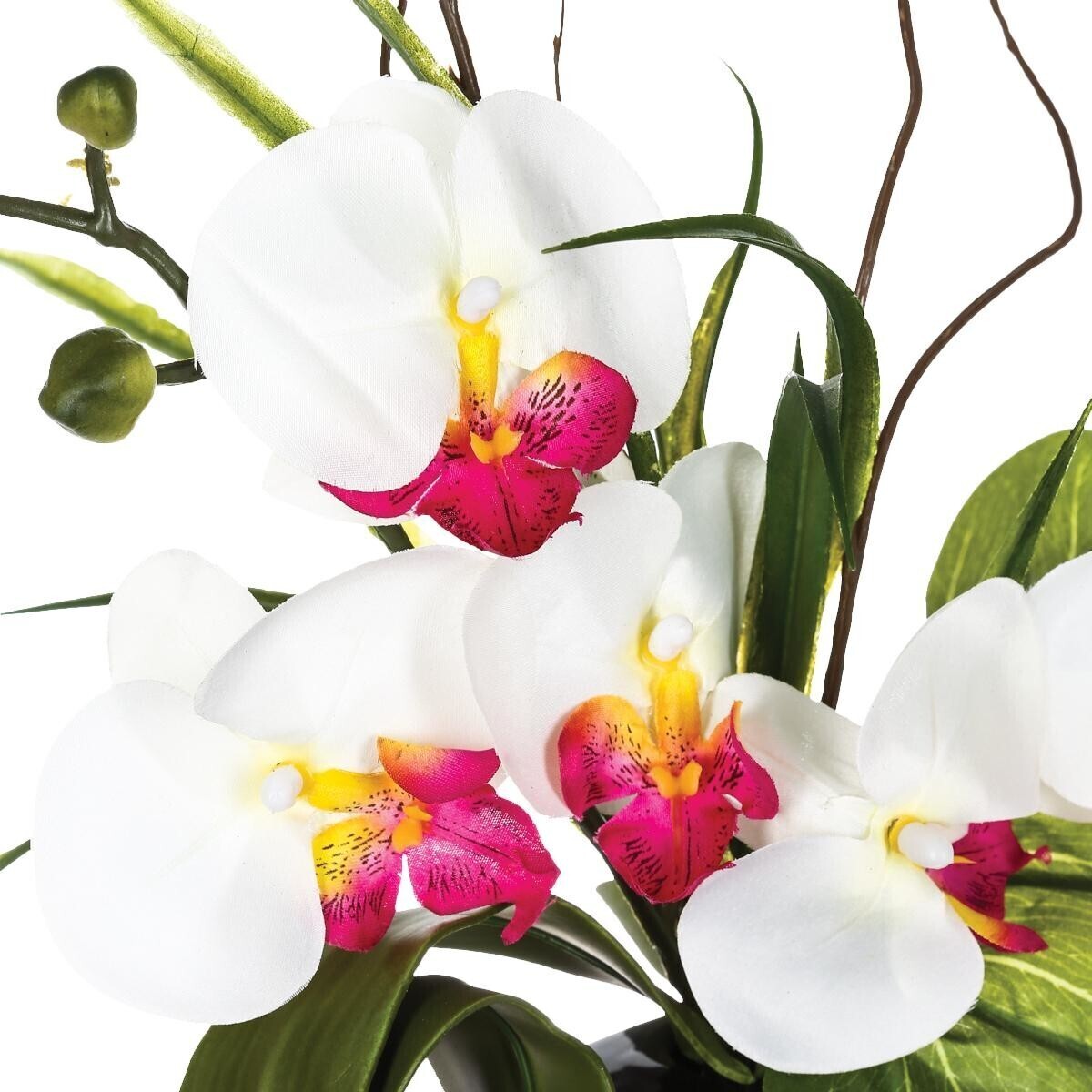 K&uuml;nstliche Orchideen Vase Keramikvase, H.44 cm Modell 1