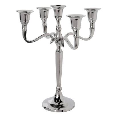 Metallkerzenhalter silber, 5 k&ouml;pfe