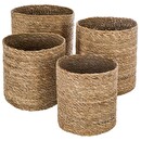 Set mit 4 Körben D.19/22/24/28 cm Natürliches Holz