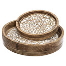 Set mit 2 Tabletts "Ritual" Mango Mehrfarbig