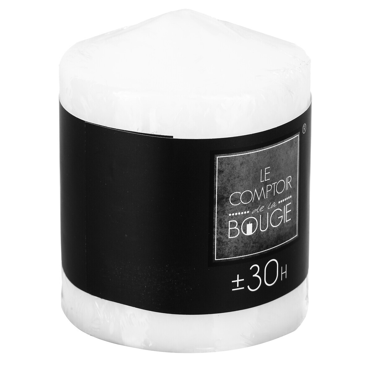 Runde Kerze Weiß, 220g Weiß