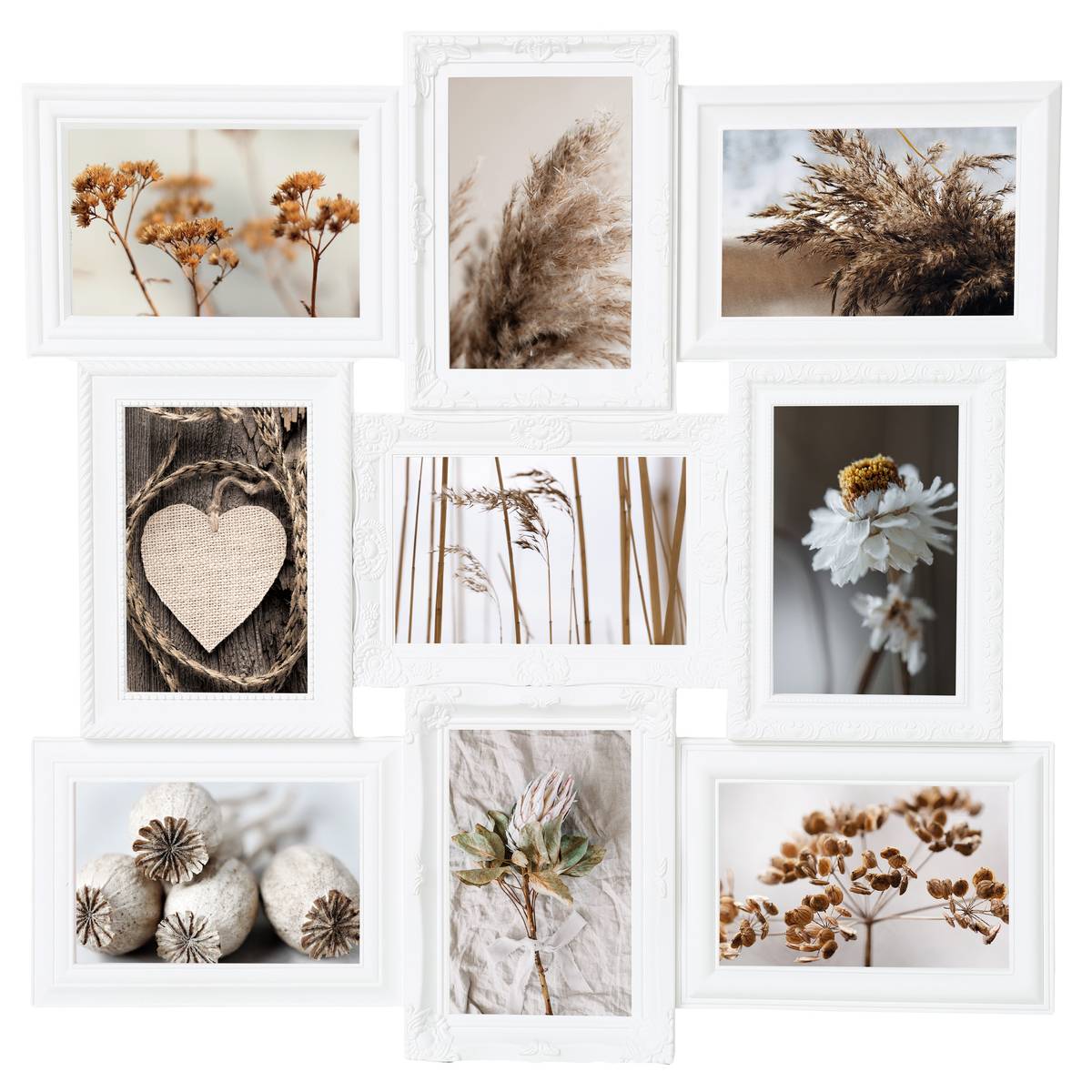 Memoboard "Suzy" Weißes Harz, 9 Fotos Weiß