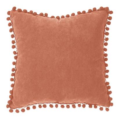 Kissen mit quasten terrakotta-rose, 40x40 cm