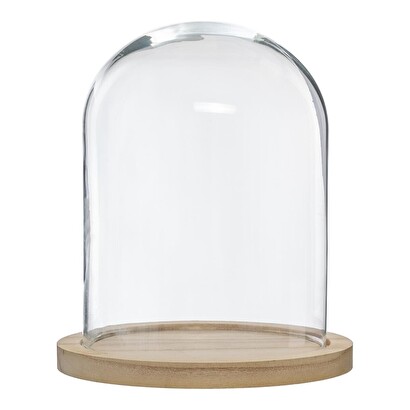 Glas- und holzglocke h.29,5 cm