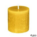 Set aus 4 rustikalen Kerzen "Olia" Gelb, 60g Gelb