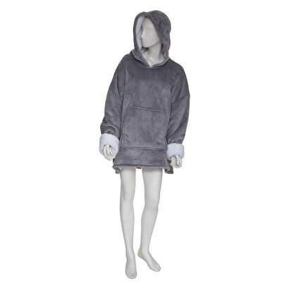 Kapuzendecke mit &Auml;rmeln grau, l-xl