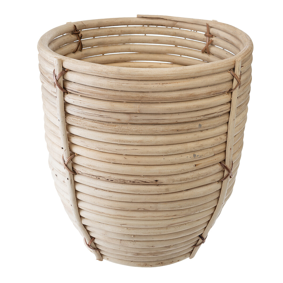 Set aus 3 T&ouml;pfen Rattan, D.24/25/34 cm Nat&uuml;rliches Holz