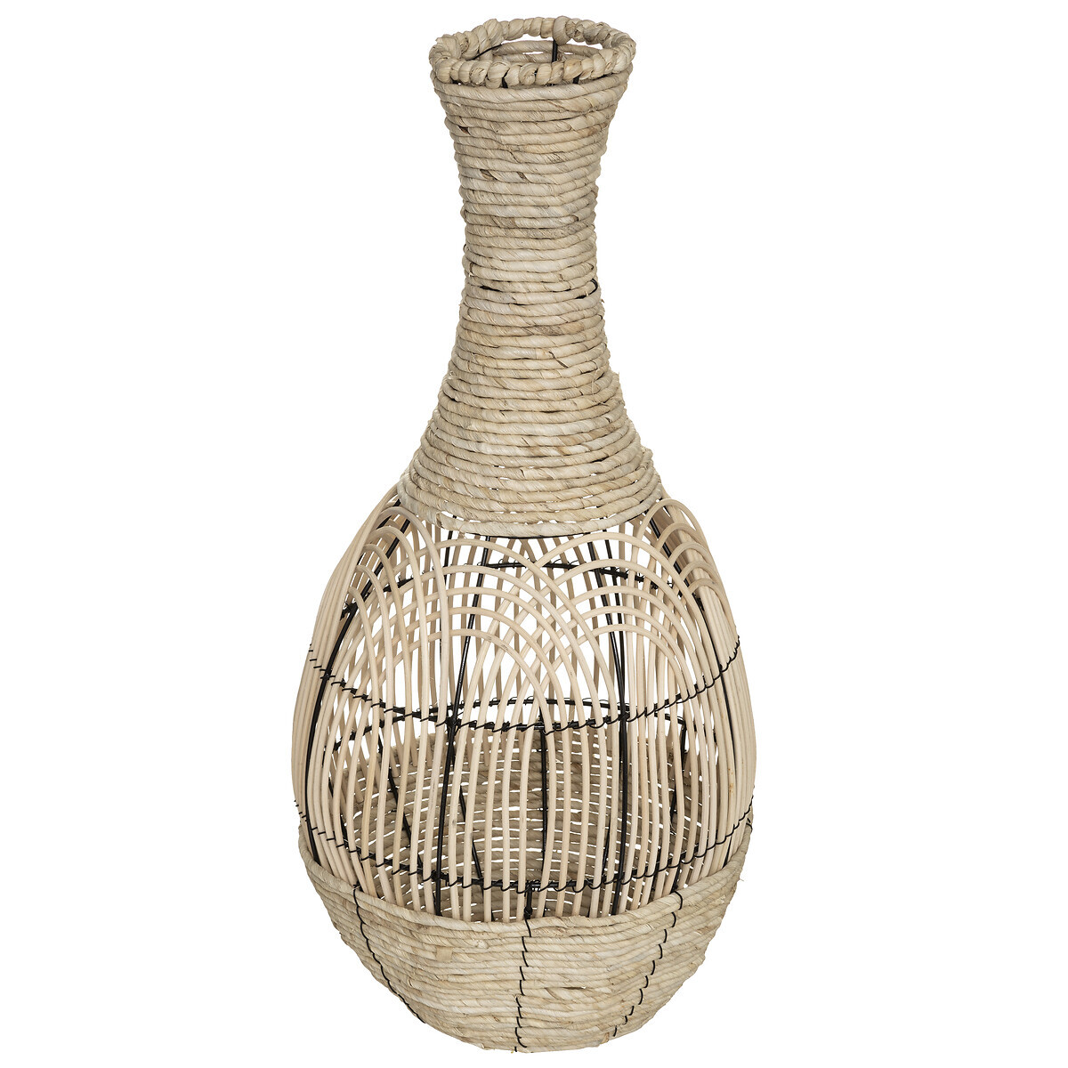 Vase, Rattan H.63 cm Beige