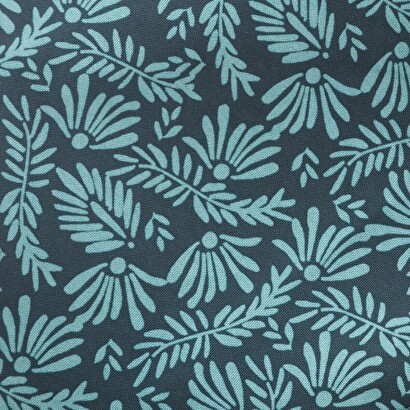 Tischdecke 'bl&auml;tter' fleckenabweisend entenblau, d.180 cm