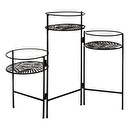 Set mit 3 Pflanzenst&auml;ndern Schwarz, L.49 cm Schwarz