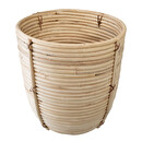 Set aus 3 T&ouml;pfen Rattan, D.24/25/34 cm Nat&uuml;rliches Holz