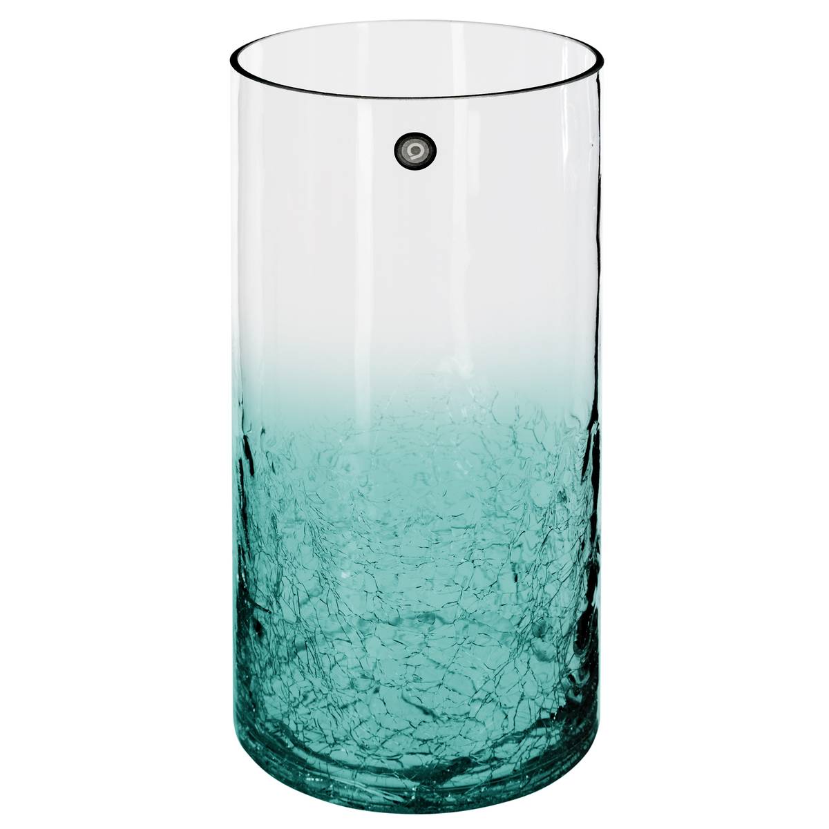 Zylindervase, rissiges Glas H.30 cm Durchsichtig
