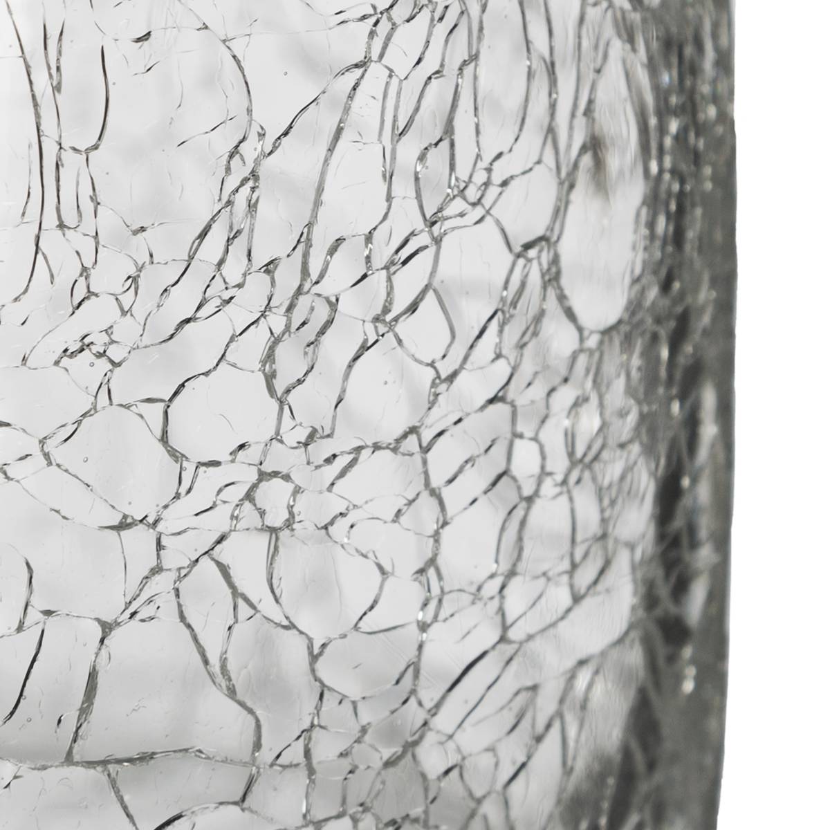 Zylindervase, rissiges Glas H.30 cm Durchsichtig