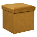 Klappbarer Pouf "Lilou" Samt, 38x38 cm Senfgelb
