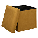 Klappbarer Pouf "Lilou" Samt, 38x38 cm Senfgelb