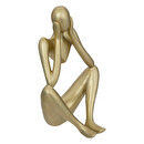 Set von 3 Statuetten "Frau" Goldfarben, H.17 cm Gold