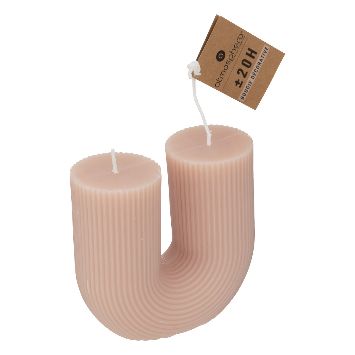 U-Kerze "Halb" Rose, 400g Rosa