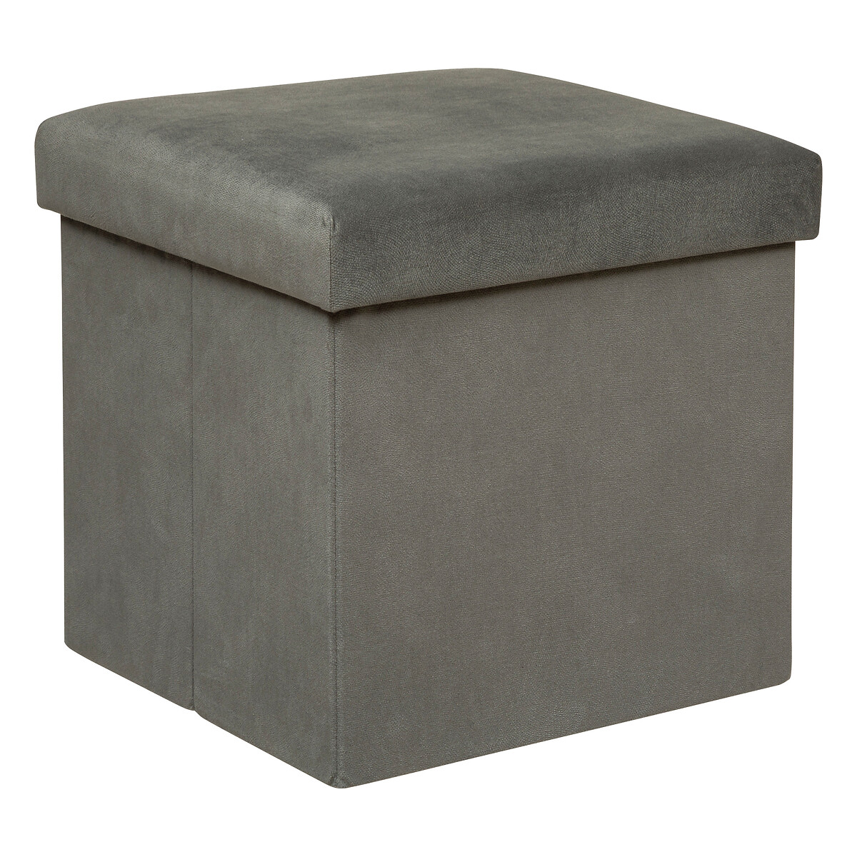 Klappbarer Pouf "Lilou" Samt, 38x38 cm Grau
