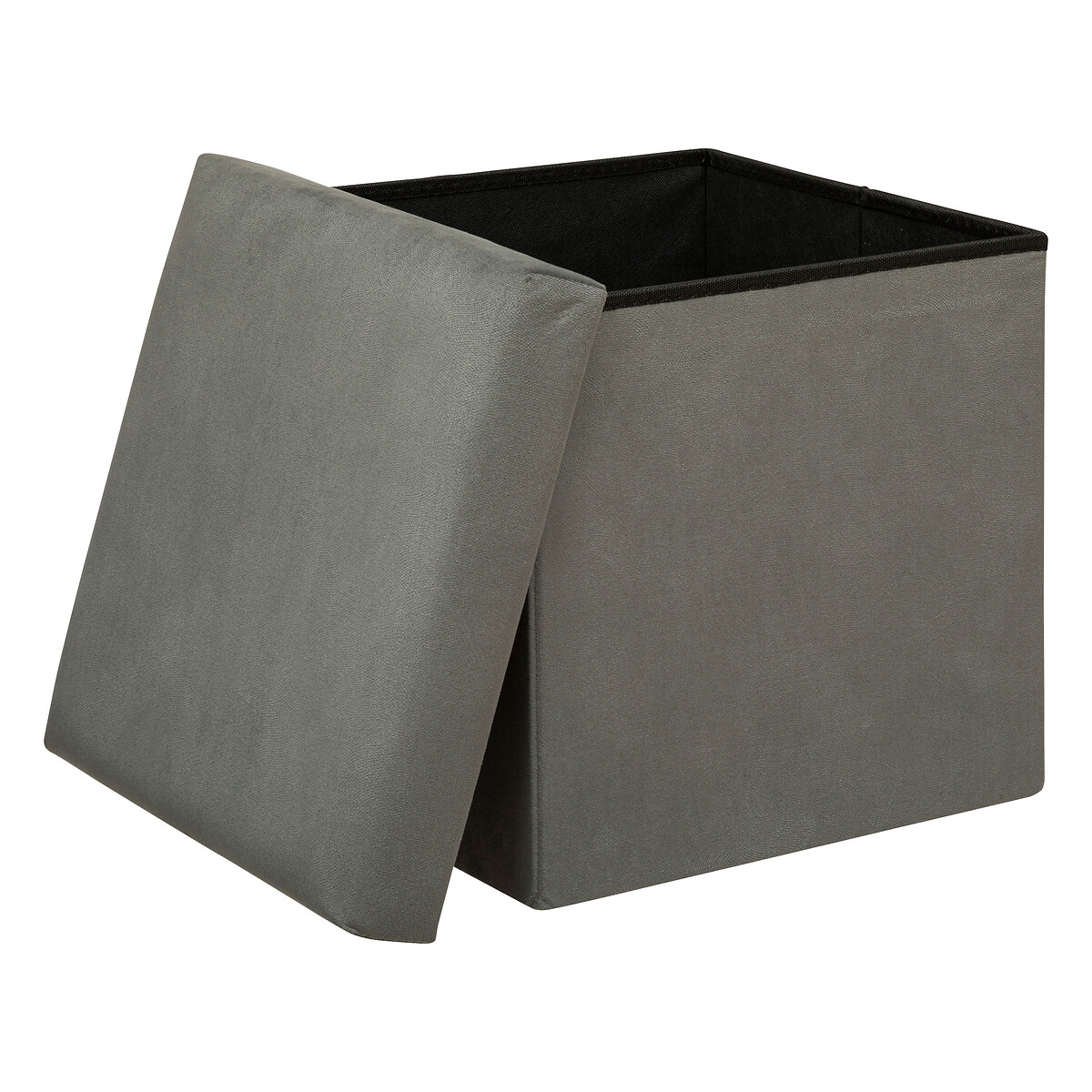 Klappbarer Pouf "Lilou" Samt, 38x38 cm Grau