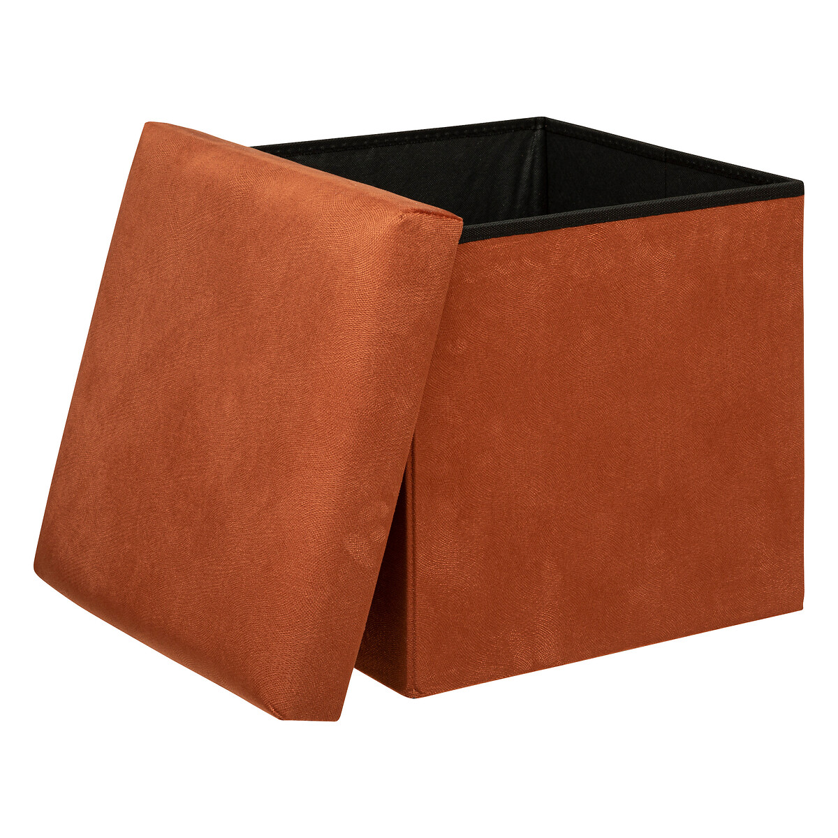 Klappbarer Pouf "Lilou" Samt, 38x38 cm Bernstein