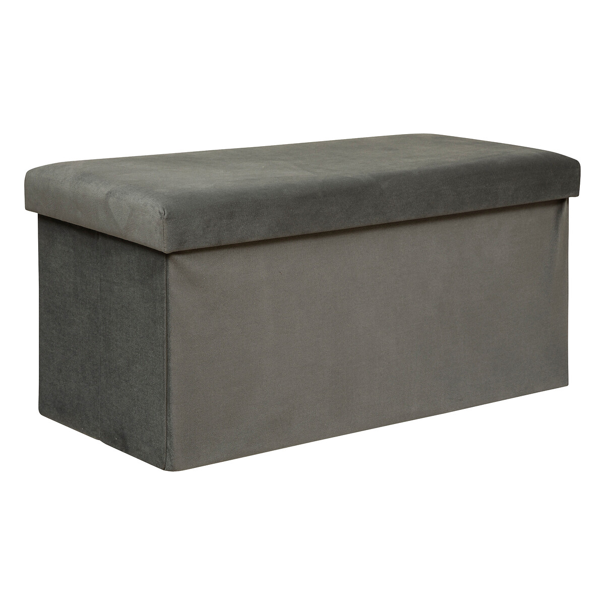 Doppelt klappbarer Pouf "Lilou" Samt, 76x38 cm Grau