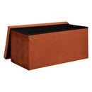 Doppelt klappbarer Pouf "Lilou" Samt, 76x38 cm Bernstein
