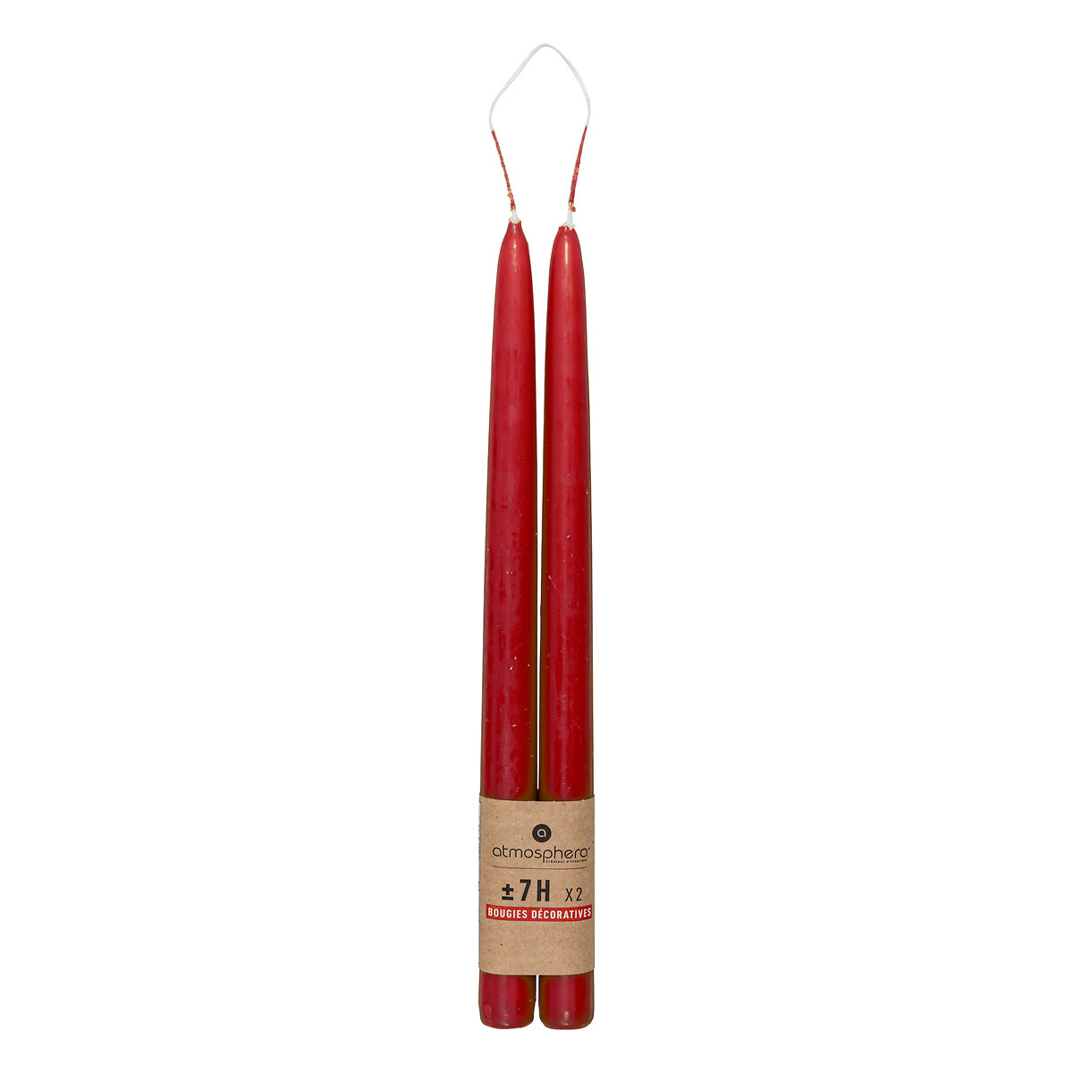 Set aus 2 Stabkerzen "Hugo" Rot, 70g Rot