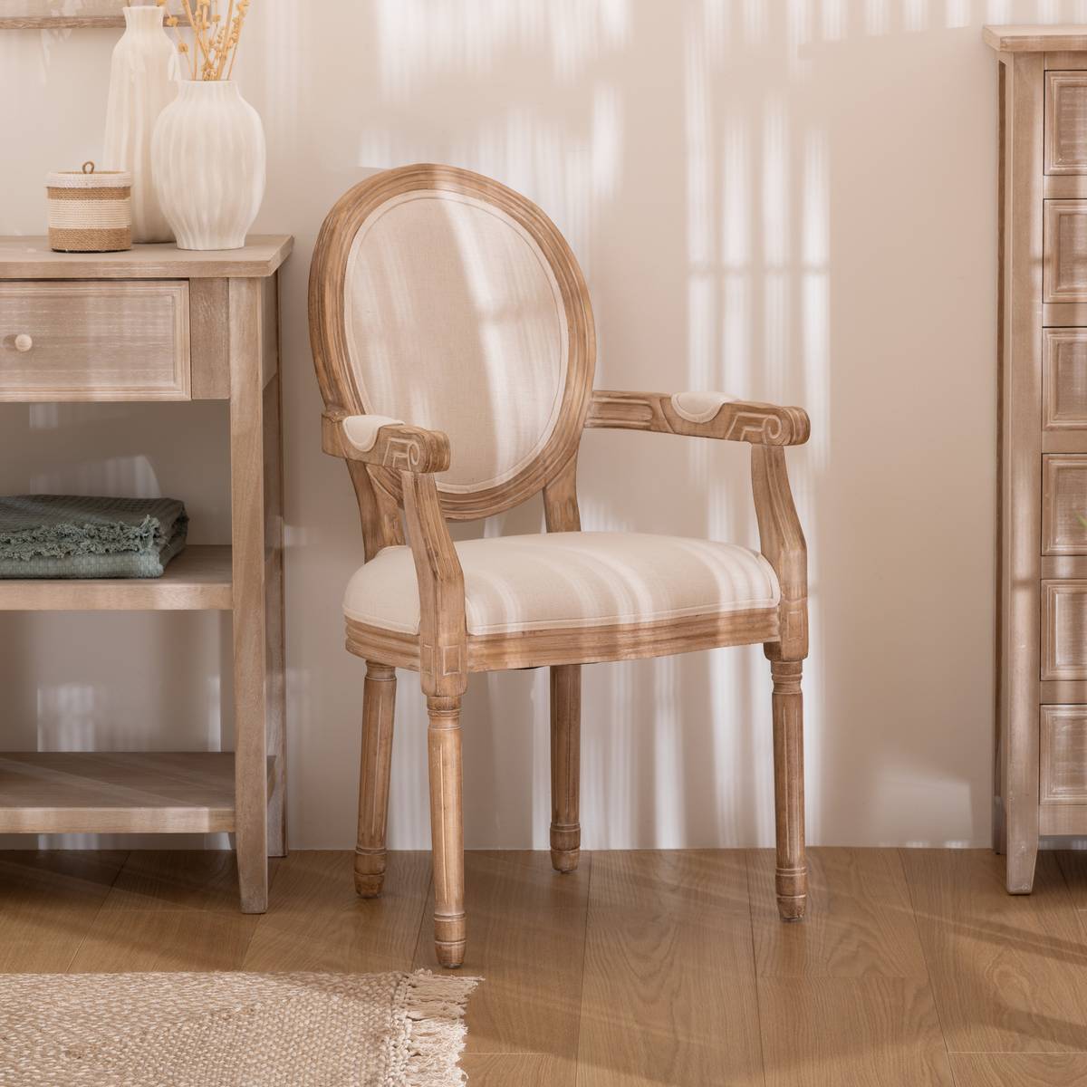 Stuhl "Cleon" Beige Leinenbeige