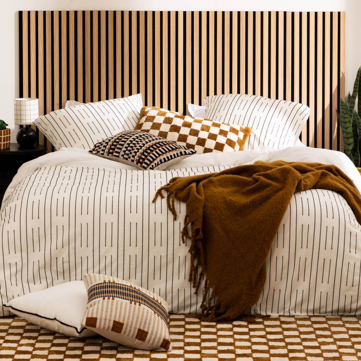 3-teiliges Bettwäscheset "Kain" Weiß/Schwarz, 240x220 cm Schwarz und weiß