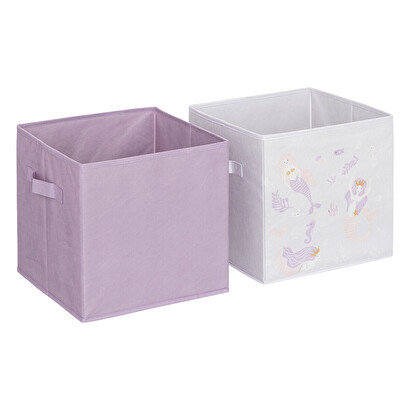 Atmosphera Einhorn Aufbewahrungsboxen - 2 Stück, Aus Pappe & Eukalyptus, Größen S & M