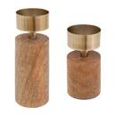 Set aus 2 Kerzenhaltern Gold, H.22 cm Braun