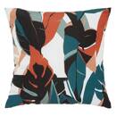Innen- und Au&szlig;endekokissen DEYO mit Bl&auml;ttermuster in Entenblau 40 x 40 cm - Polyester Entenblau