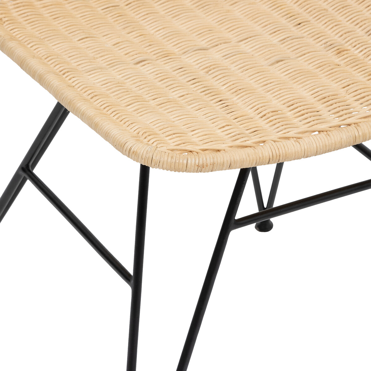 Stuhl "May" Schwarz, Rattan Beige