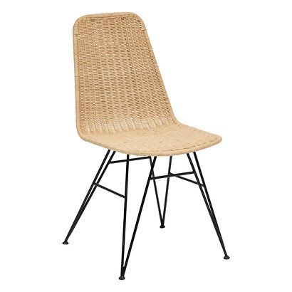 Stuhl "may" schwarz, rattan