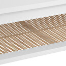 Couchtisch "Cabras" Weißes Holz, Rattan, 110x60 cm Weiß