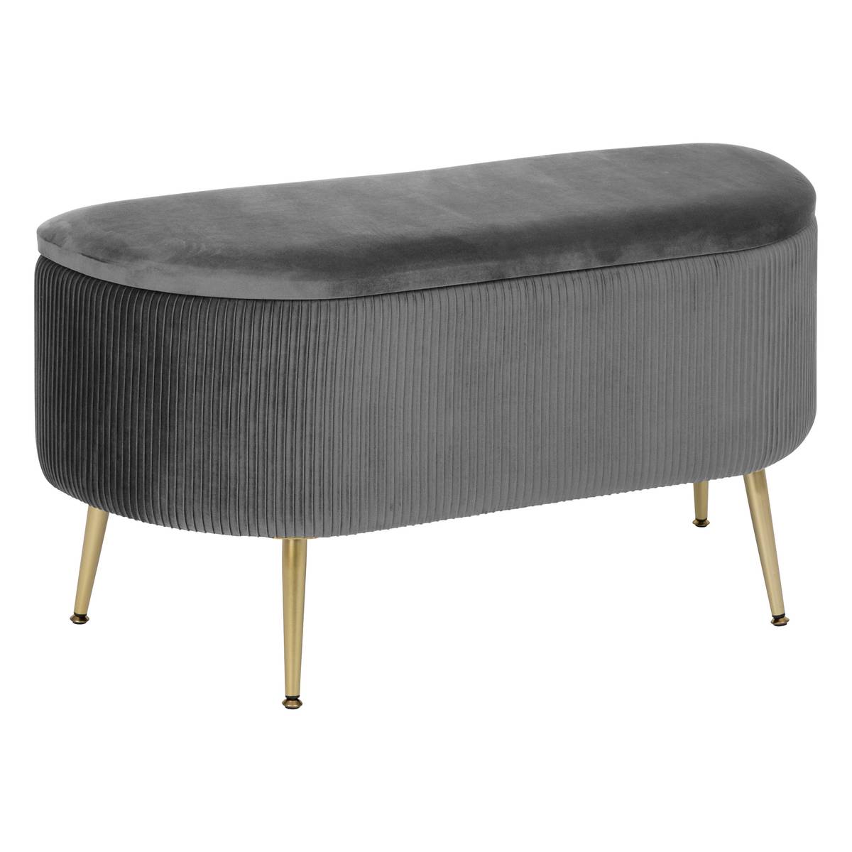 Samtbanktruhe "Solaro" Grau, 100x40 cm Grau
