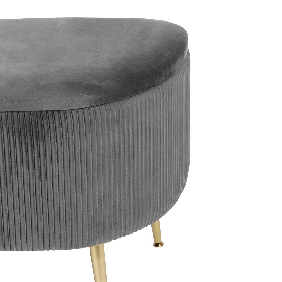 Samtbanktruhe "Solaro" Grau, 100x40 cm Grau