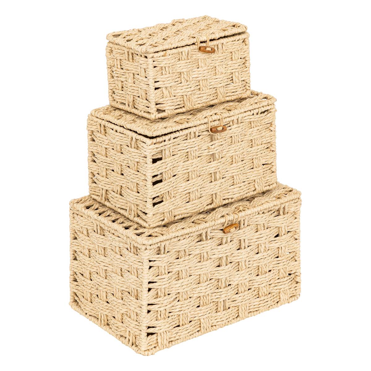 3er-Set "Elio" Boxen Nat&uuml;rlich, L.18/22/25 cm Beige