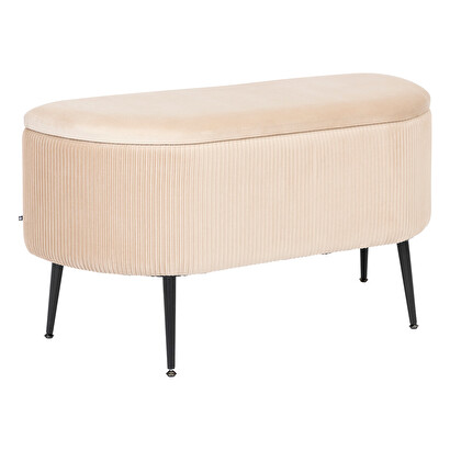 Samtbanktruhe "solaro" beige, 100x40 cm