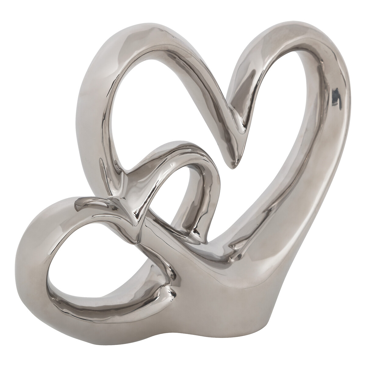 Deko zum Aufstellen Doppelherz "Safina" Silber, H.16,5 cm Silber