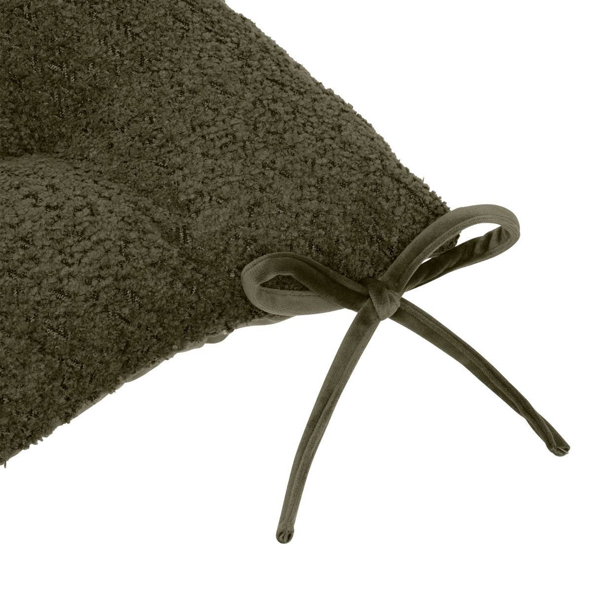Stuhlkissen "Soana" Bouclette, Khaki, 38x38 cm Khakigrün