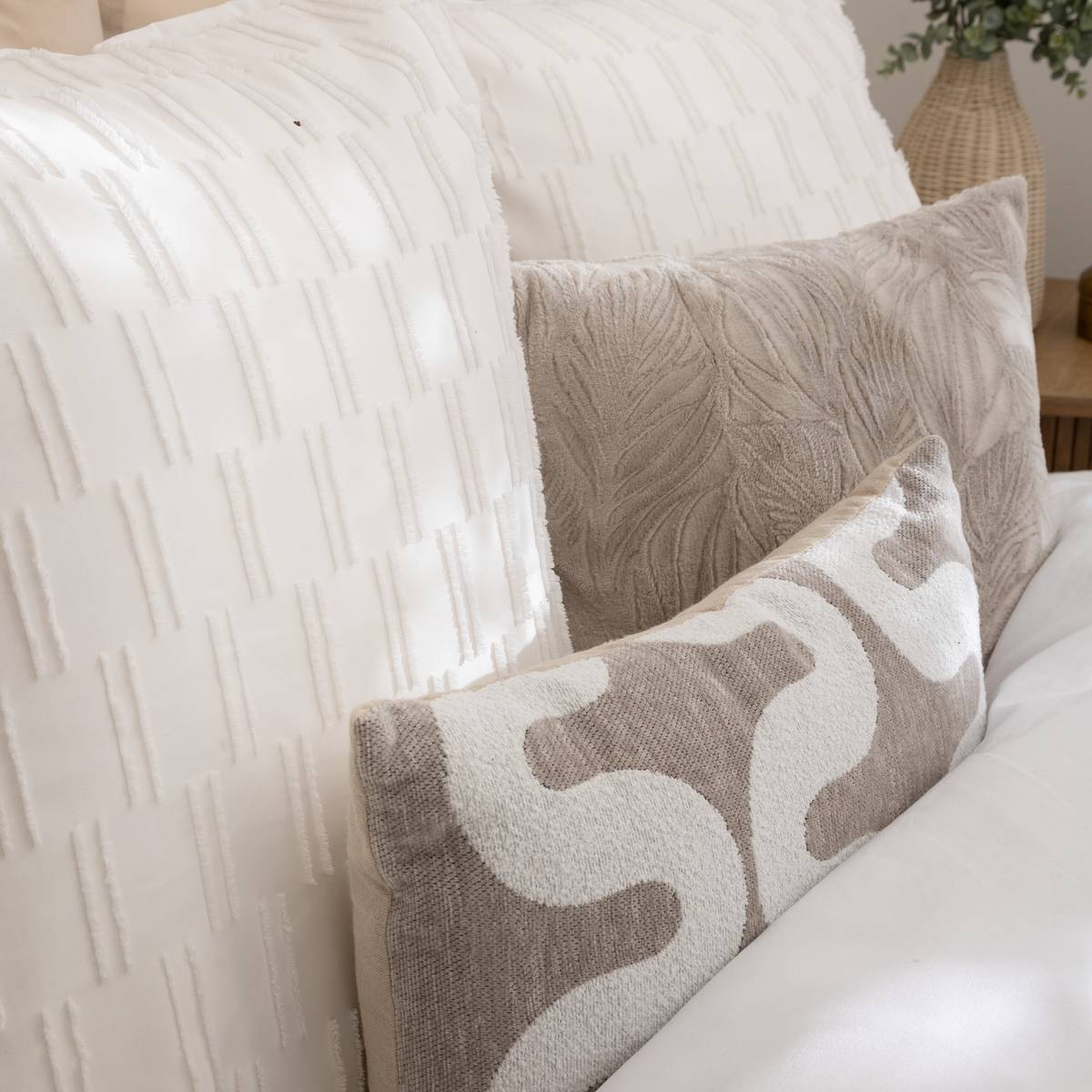 Kissenbezug "Jeni", Chenille Beige Leinen, 50x30 cm Leinenbeige