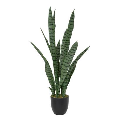 K&uuml;nstliche pflanze sansevieria "toby" schwarzer topf, h.90 cm