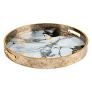 2er-Set Tabletts "Inaya" Gold, D.31/35 cm Marmor