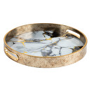 2er-Set Tabletts "Inaya" Gold, D.31/35 cm Marmor