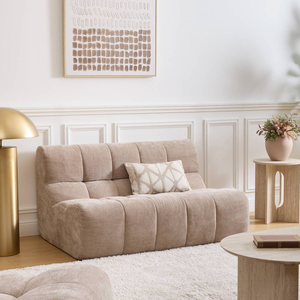 K&uuml;nstlicher gefrorener Stiel "James" H.40 cm Beige
