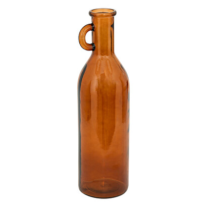 Glasvase flasche "yana" bernstein, h.50 cm
